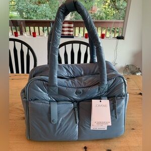 Joan & David Puffer Sport Nylon 20” Weekender Diaper Duffle Bag Blue NWT